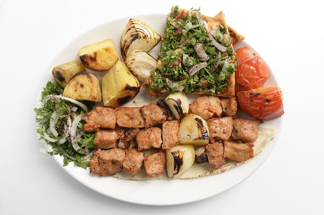 Most Lebanese dishes include healthy vegetables and salads. Reducing the amount of meat and the rich sauces can help to reduce the calories in the meal
