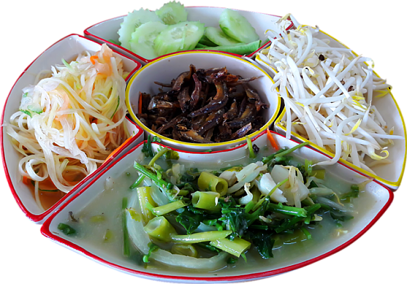 Many Thai dishes feature a range of healthy fresh vegetables - a great choice